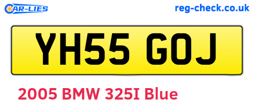 YH55GOJ are the vehicle registration plates.