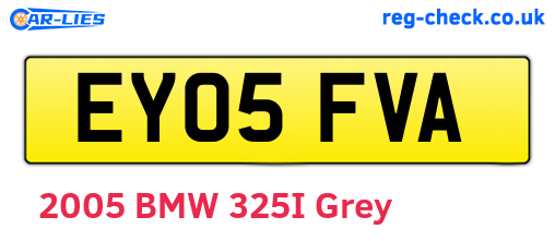 EY05FVA are the vehicle registration plates.