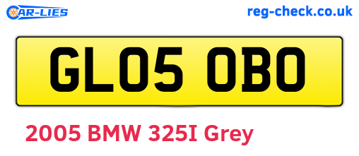 GL05OBO are the vehicle registration plates.