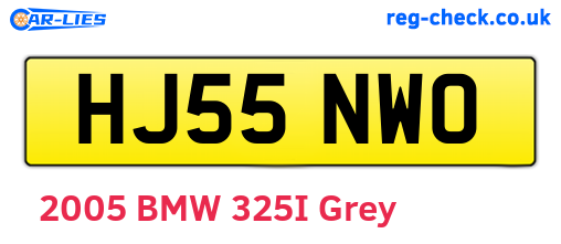 HJ55NWO are the vehicle registration plates.