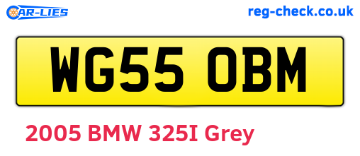 WG55OBM are the vehicle registration plates.