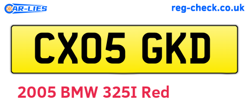 CX05GKD are the vehicle registration plates.
