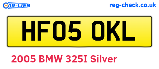 HF05OKL are the vehicle registration plates.