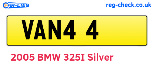 VAN44 are the vehicle registration plates.