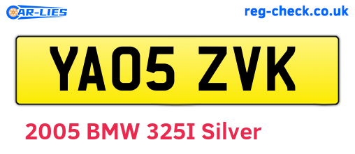 YA05ZVK are the vehicle registration plates.