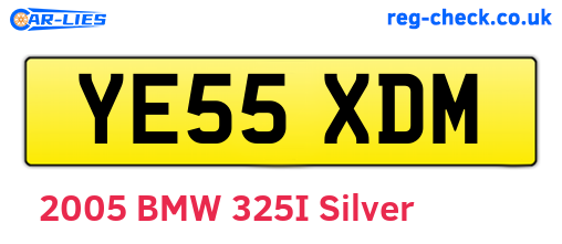 YE55XDM are the vehicle registration plates.