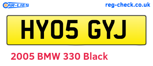 HY05GYJ are the vehicle registration plates.