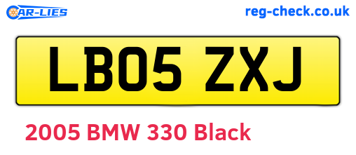 LB05ZXJ are the vehicle registration plates.