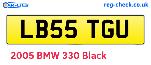LB55TGU are the vehicle registration plates.