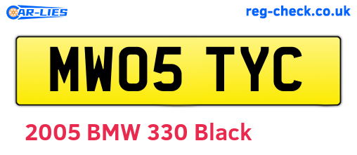 MW05TYC are the vehicle registration plates.