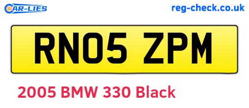RN05ZPM are the vehicle registration plates.
