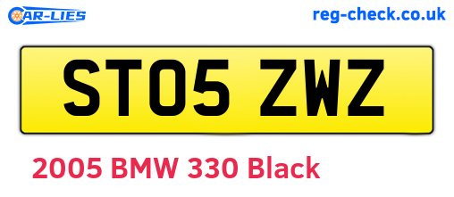 ST05ZWZ are the vehicle registration plates.