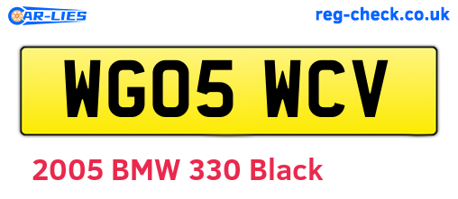 WG05WCV are the vehicle registration plates.