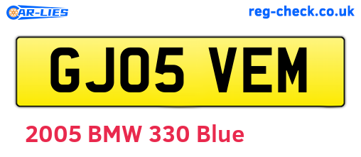 GJ05VEM are the vehicle registration plates.