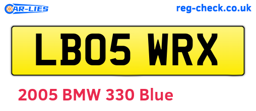 LB05WRX are the vehicle registration plates.