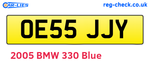 OE55JJY are the vehicle registration plates.