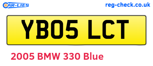 YB05LCT are the vehicle registration plates.