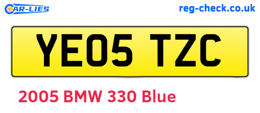 YE05TZC are the vehicle registration plates.