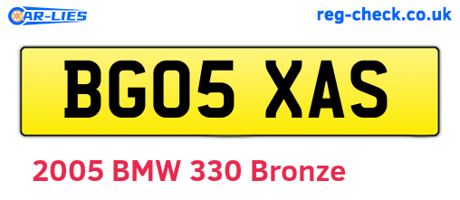 BG05XAS are the vehicle registration plates.