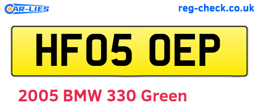 HF05OEP are the vehicle registration plates.
