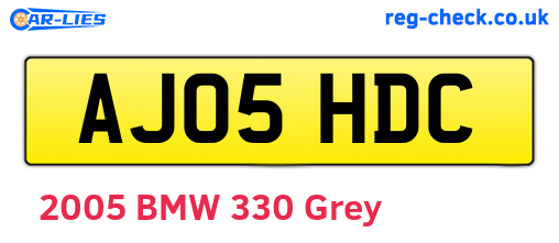AJ05HDC are the vehicle registration plates.