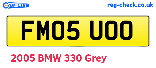 FM05UOO are the vehicle registration plates.