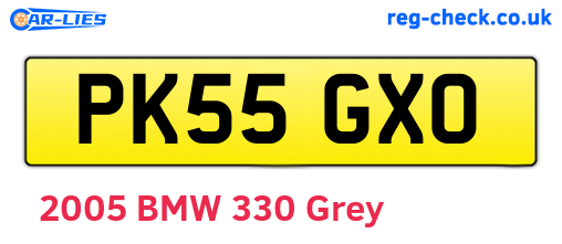 PK55GXO are the vehicle registration plates.