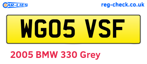 WG05VSF are the vehicle registration plates.