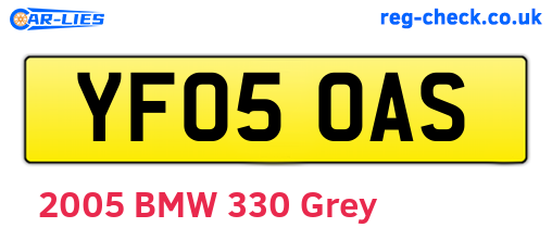 YF05OAS are the vehicle registration plates.