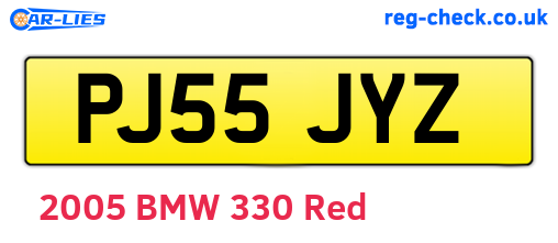 PJ55JYZ are the vehicle registration plates.