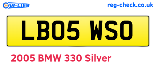 LB05WSO are the vehicle registration plates.