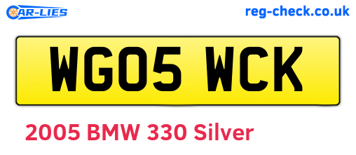 WG05WCK are the vehicle registration plates.