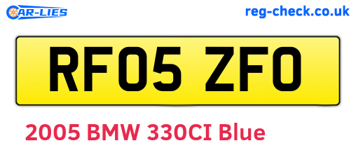 RF05ZFO are the vehicle registration plates.
