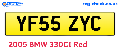 YF55ZYC are the vehicle registration plates.