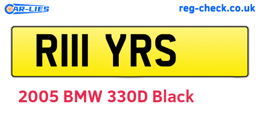 R111YRS are the vehicle registration plates.