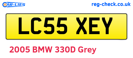 LC55XEY are the vehicle registration plates.