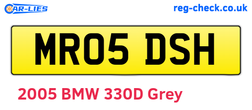 MR05DSH are the vehicle registration plates.