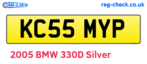 KC55MYP are the vehicle registration plates.