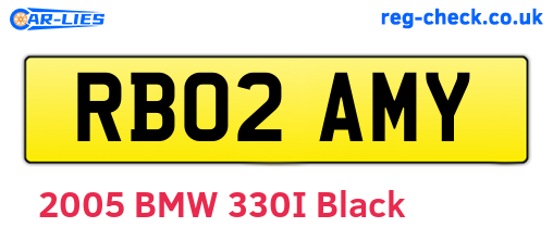 RB02AMY are the vehicle registration plates.