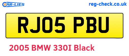 RJ05PBU are the vehicle registration plates.