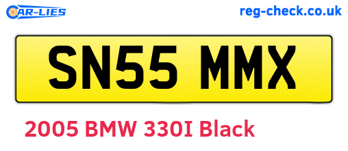 SN55MMX are the vehicle registration plates.