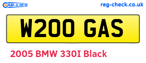 W200GAS are the vehicle registration plates.
