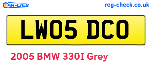LW05DCO are the vehicle registration plates.