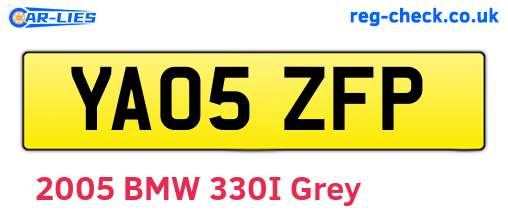 YA05ZFP are the vehicle registration plates.
