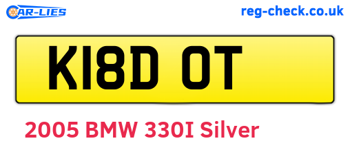 K18DOT are the vehicle registration plates.