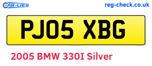 PJ05XBG are the vehicle registration plates.
