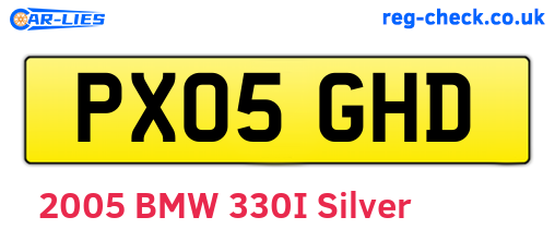 PX05GHD are the vehicle registration plates.