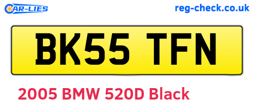 BK55TFN are the vehicle registration plates.