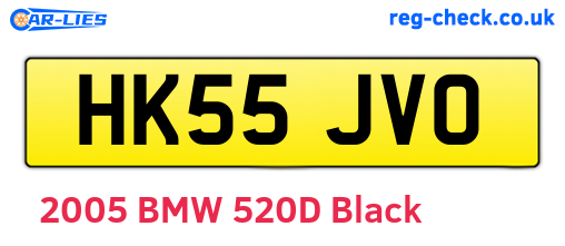 HK55JVO are the vehicle registration plates.