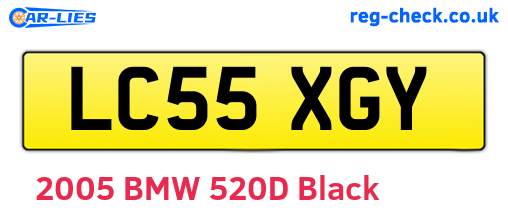 LC55XGY are the vehicle registration plates.